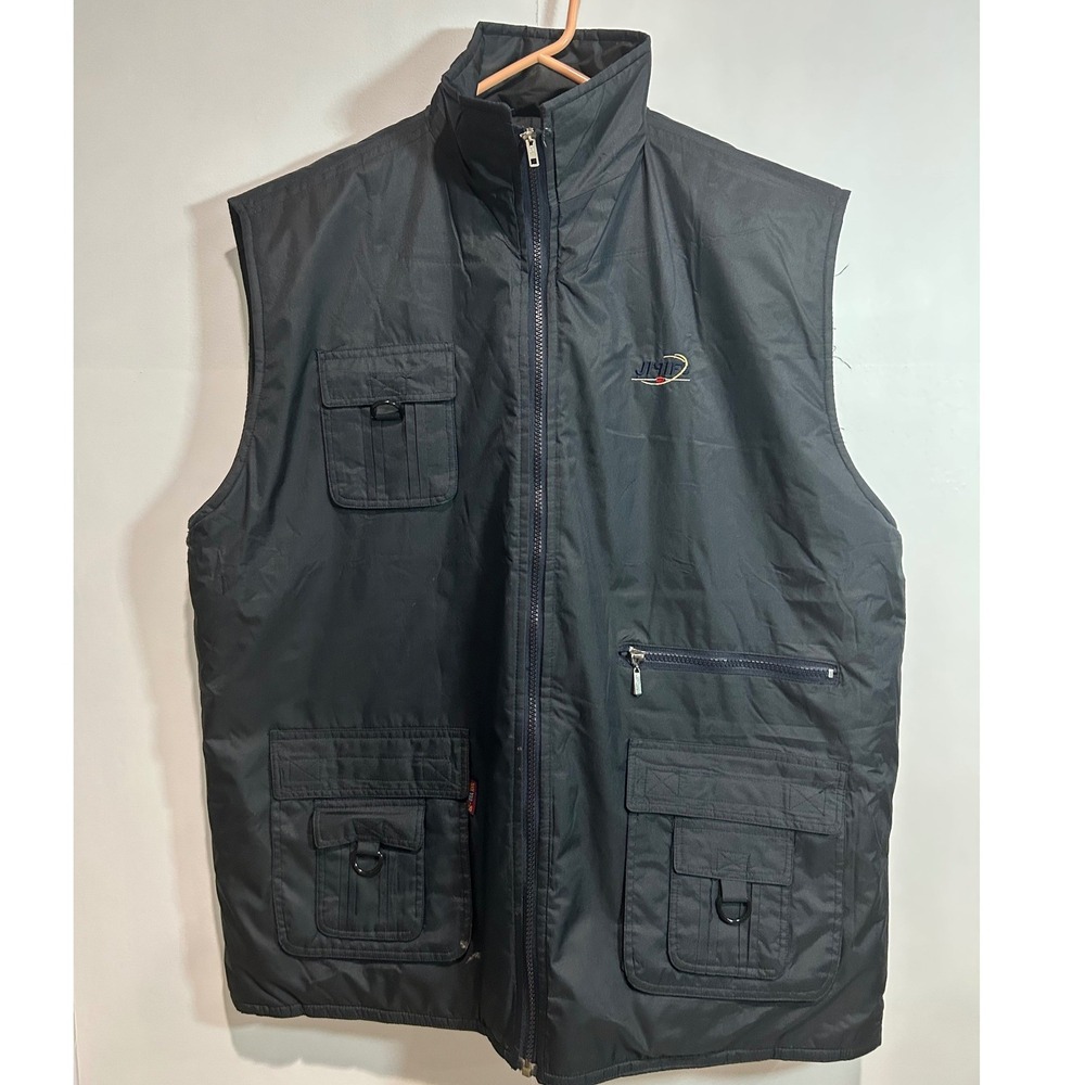 Mens Black Utility Vest XXXL Cargo Multi-Pocket Tactical Gorpcore Outdoor Hiking